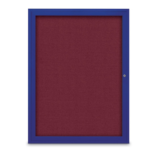 Slim Enclosed Corkboard, 18"x24", Bronze Alum Frame/Cloud